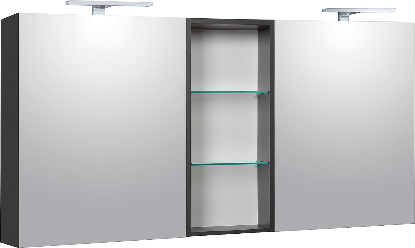 Spiegelschrank Lossa mit LED-Aufsatzleuchten