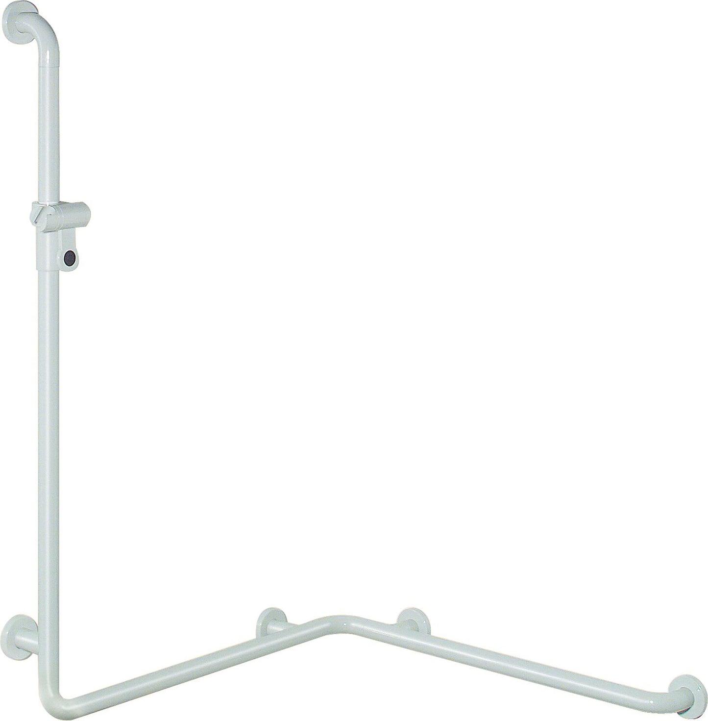 Hewi Series 801 shower handrail with shower rail, 1250x762x762mm, pure white
