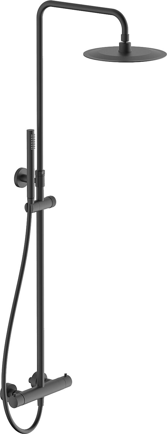 Comallo 2.0 shower system with Graphite thermostat