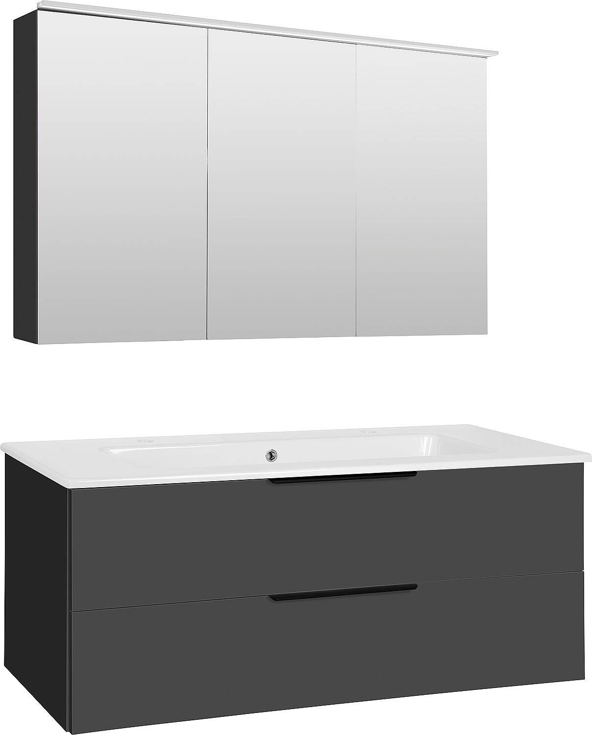 Bathroom furniture set LOssA white high gloss 2 drawers width 1210 mm