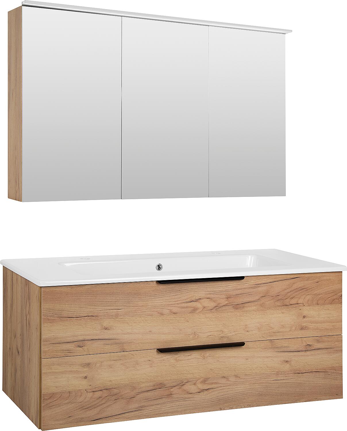 Bathroom furniture set LOssA white high gloss 2 drawers width 1210 mm