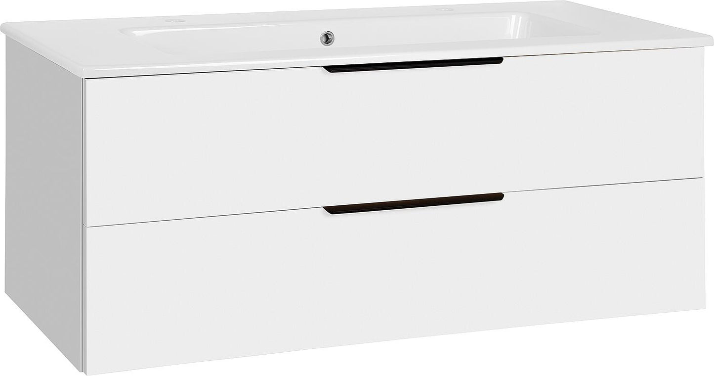 WTU + Ceramic WT LOssA White High Gloss 2 Drawers Width 1210 mm