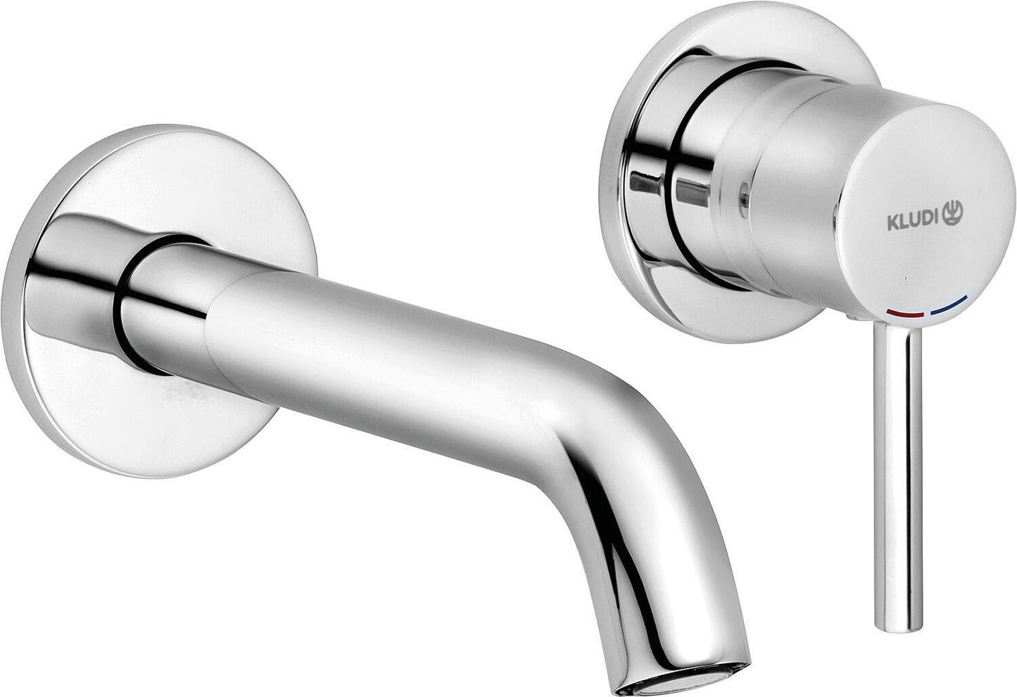 Kludi Bozz wall-mounted washbasin mixer tap, 180 mm projection, chrome
