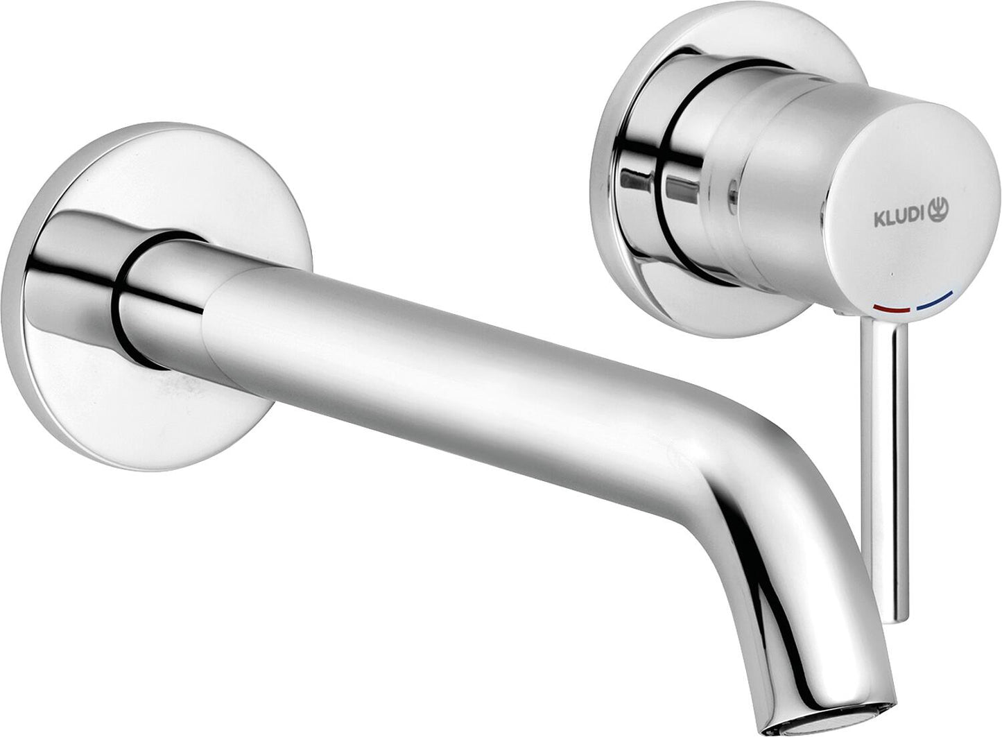 Kludi Bozz wall-mounted washbasin mixer tap, 180 mm projection, chrome