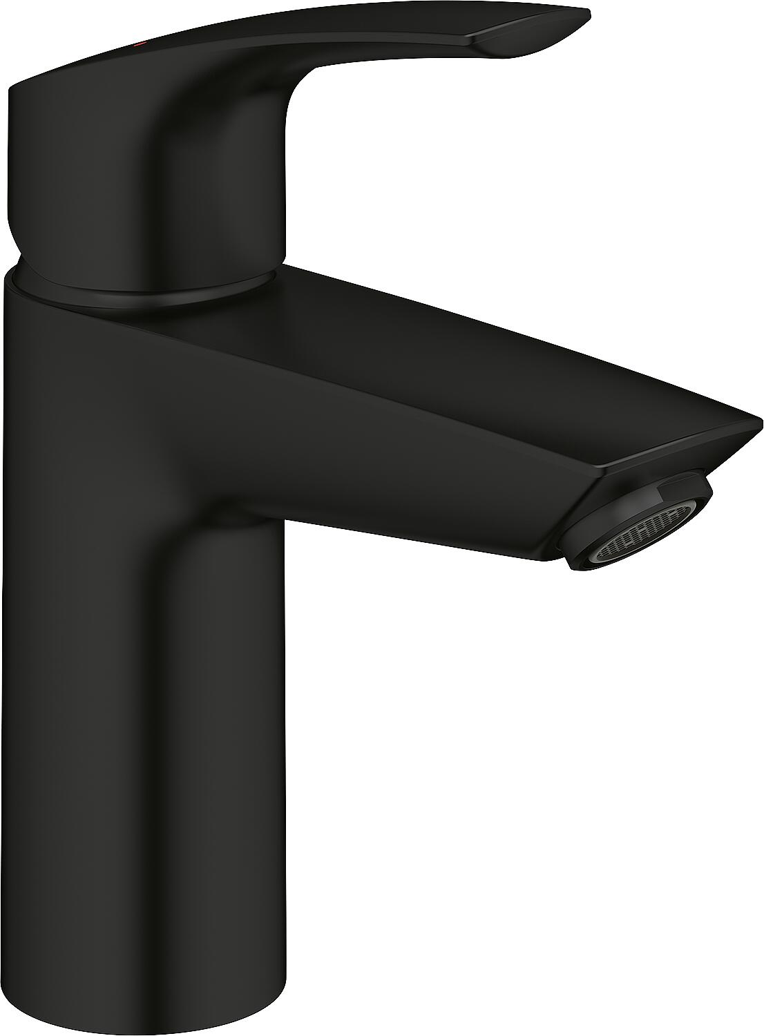 Grohe Eurosmart S-Size basin mixer with waste fitting, projection 109 mm, matte black