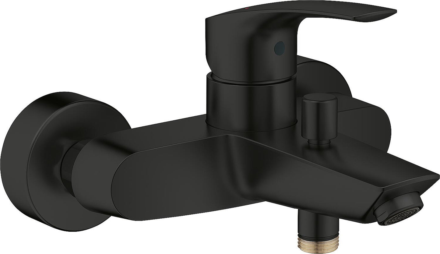 Grohe Eurosmart surface-mounted bath mixer, 188 mm projection, matte black