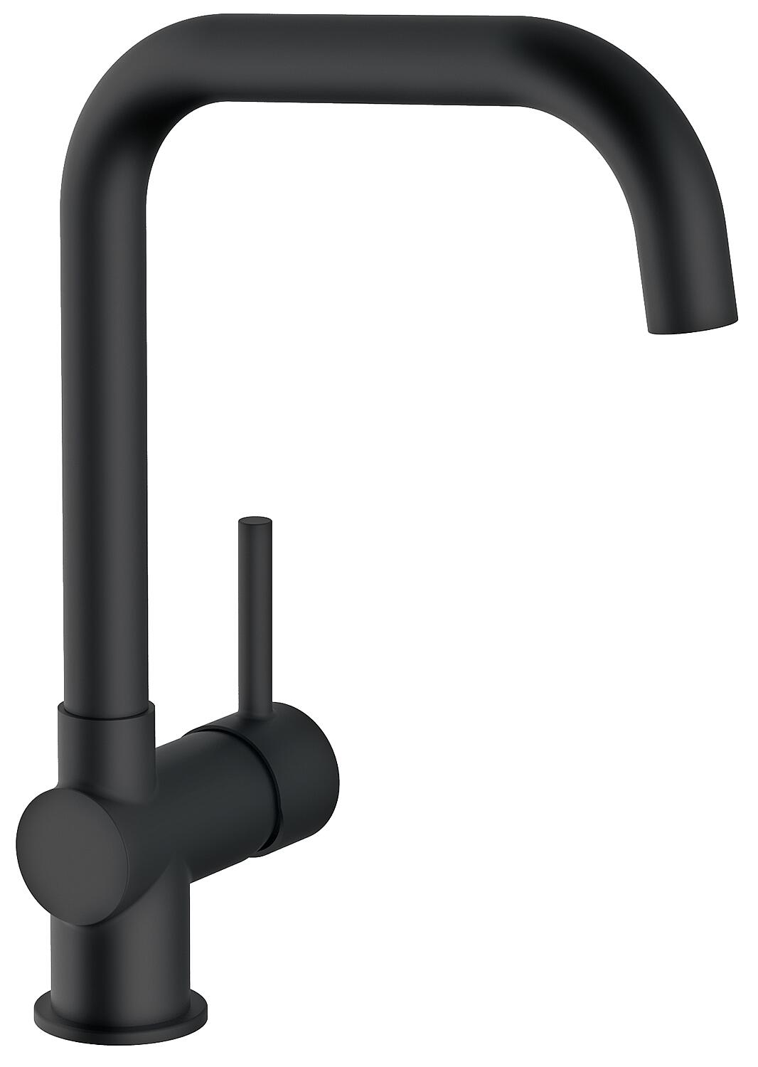 Robinet mitigeur de cuisine rond Nevado avec bec pivotant, saillie 192 mm, nickel brossé