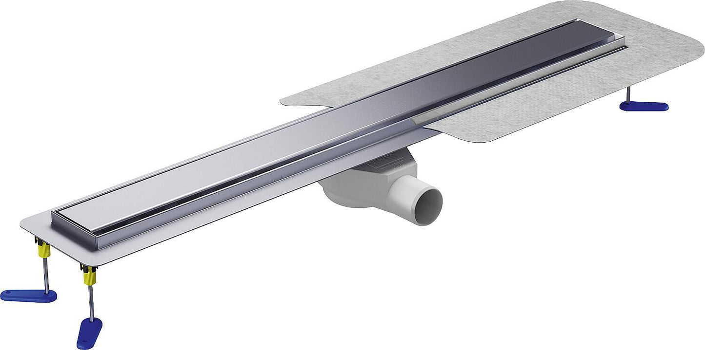 Caniveau de douche Sieme, en acier inoxydable, avec grille réversible, hauteur d'installation à partir de 82 mm, modèle rénovation