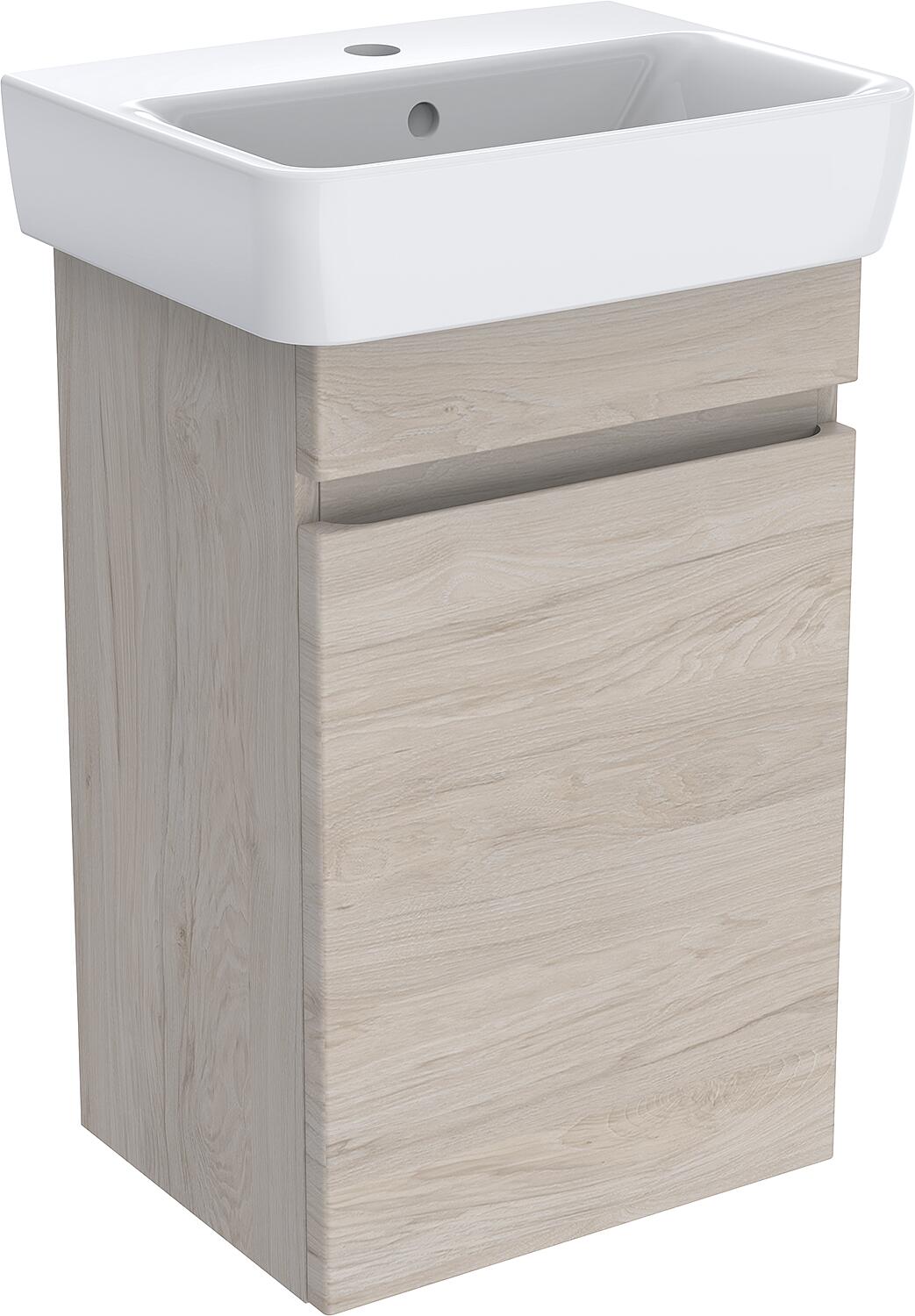 WTU+Keramik-WT Geberit Renova Plan 450x615x340 mm Nussbaum hickory hell