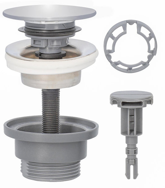 Plaque de recouvrement de cliquet de valve V2A chromée Ø63 mm DN32 (1 1/4") avec base en plastique