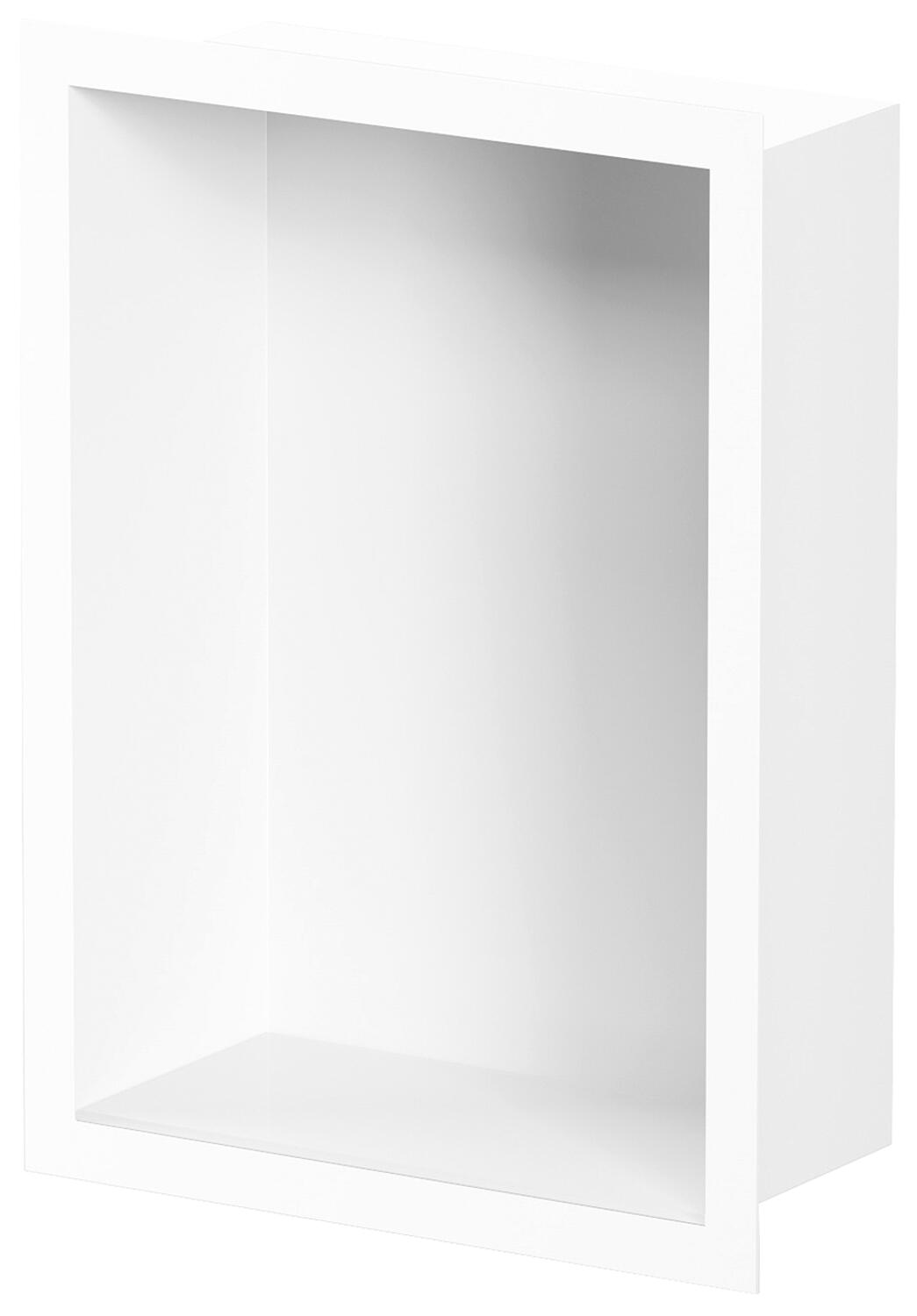 Wall niche for wet areas with mounting frame and sealing sleeve 234x324x100mm, black powder-coated