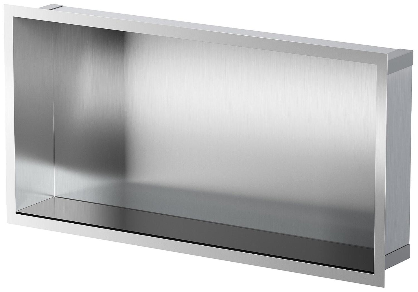 Wall niche for wet areas with mounting frame and sealing sleeve 624x324x100mm, black powder-coated
