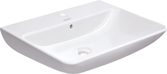 Lavabo Duravit ME de Starck, 650 x 180 x 490 mm, 1 trou de robinetterie avec trop-plein