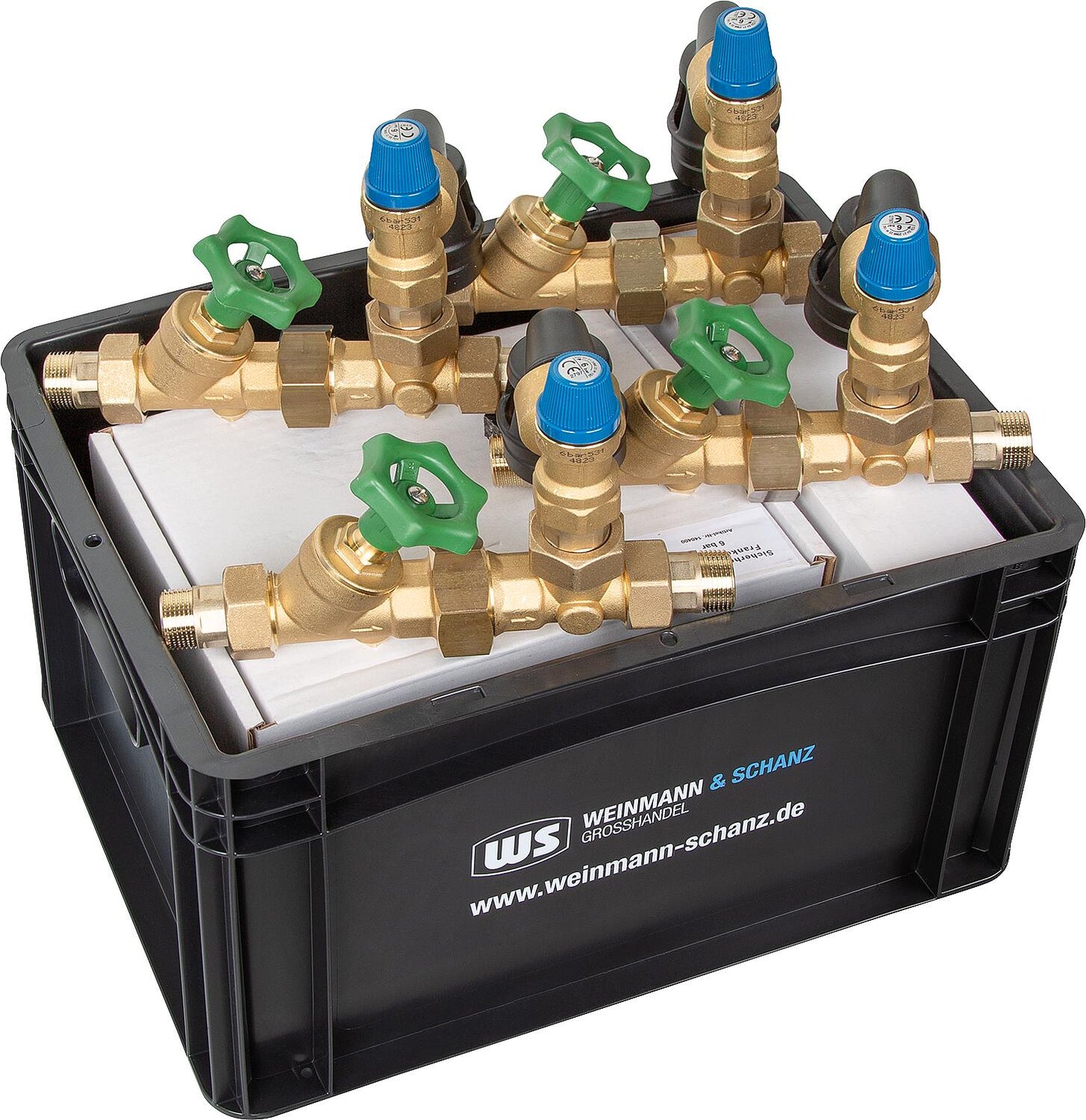 Boiler safety group value pack DN20 (3/4"), 6 bar incl. WS box