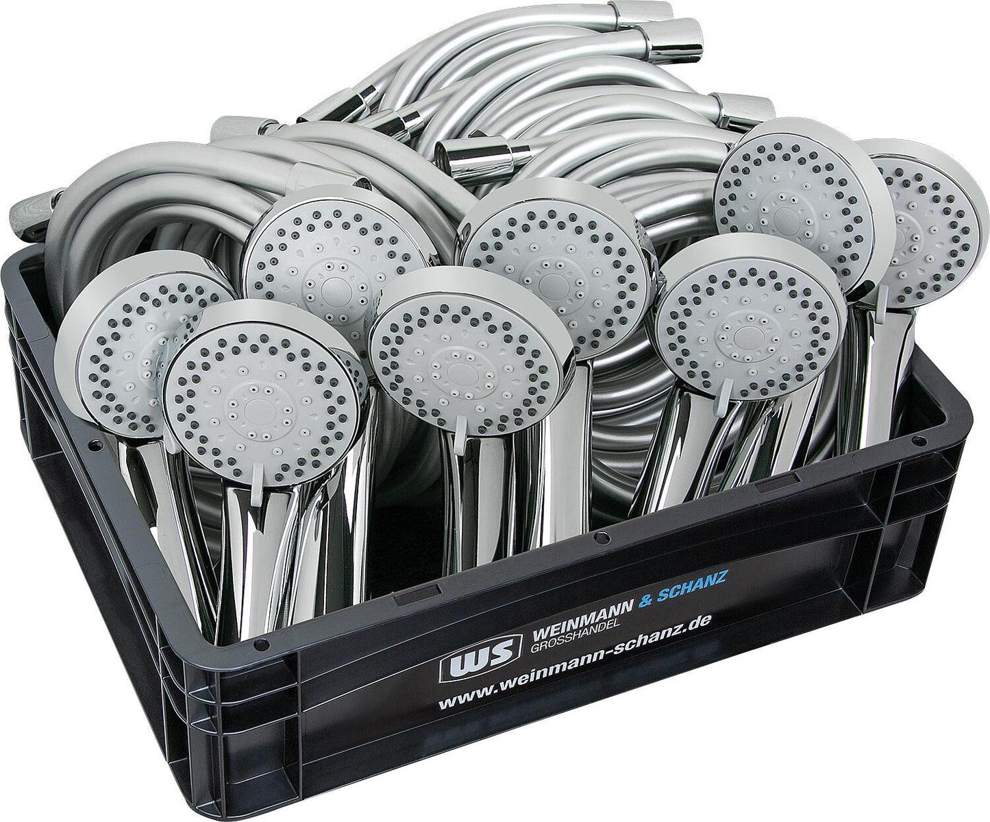 Brauseset Vorteilspaket best. aus 8x Brauseschlauch 160cm und 8x Handbrause Optima inkl. WS-Box