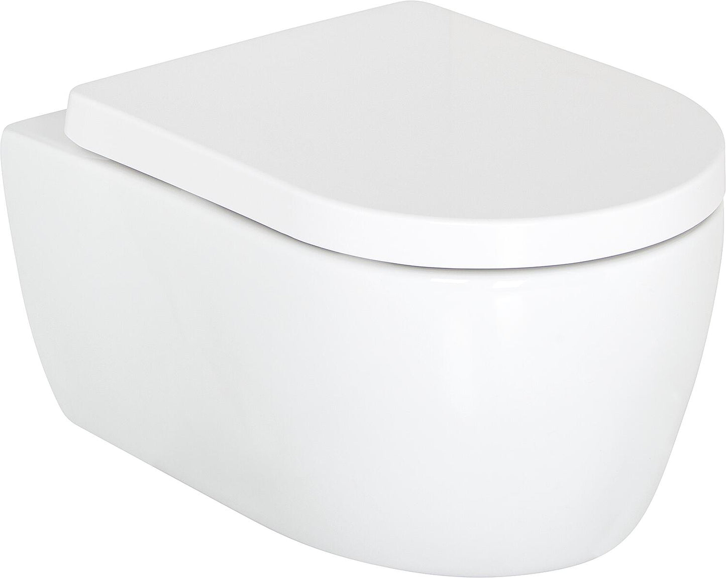 Toilettes suspendues Seja à chasse d'eau profonde (sans bride) et abattant de toilettes à fermeture amortie Kapuas (pack combiné)