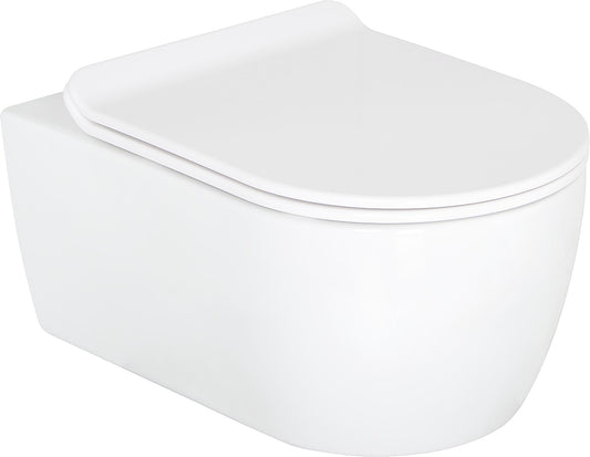 Toilettes suspendues Seja à chasse d'eau profonde (standard) et abattant de toilettes Kapuas Sandwich à fermeture amortie (pack combiné)