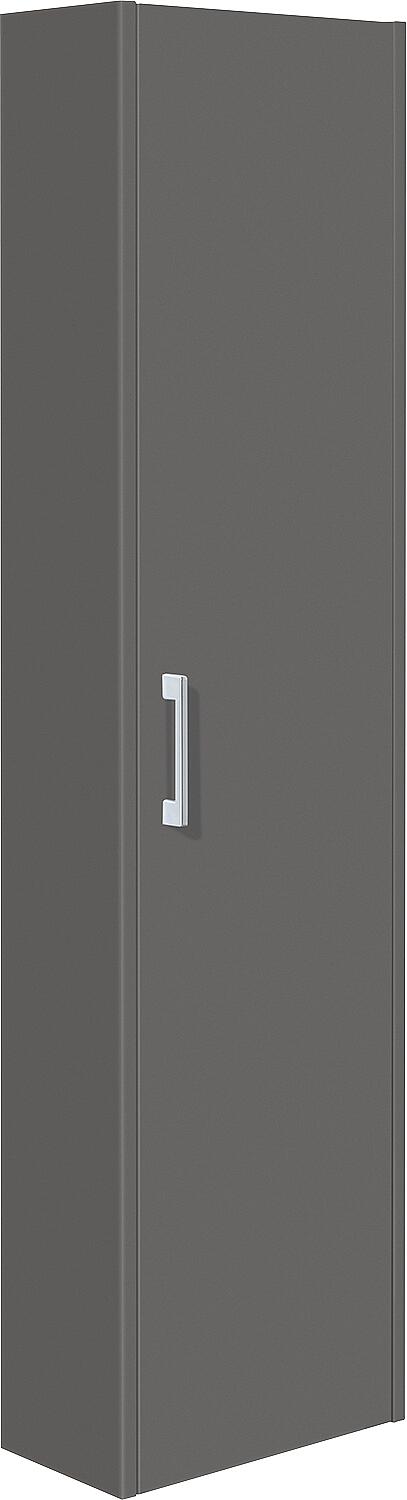 Tall cabinet series ENI, ELISA 1 door graphite high gloss, hinged on the left, 386x1500x206 mm