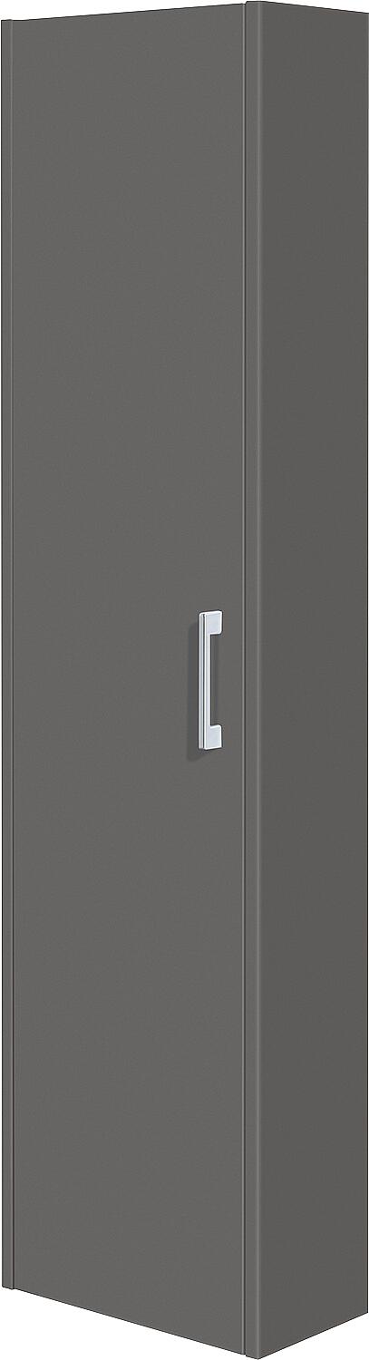 Tall cabinet series ENI, ELISA 1 door graphite high gloss, hinged on the left, 386x1500x206 mm
