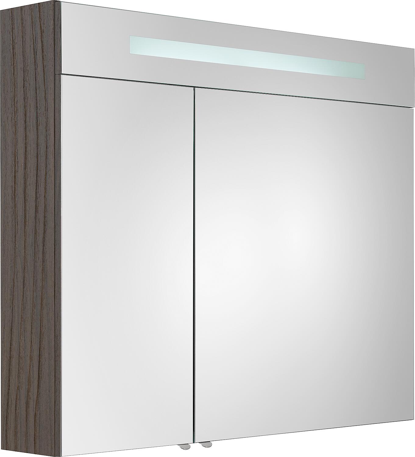 Spiegelschrank mit beleuchteter LED-Zierblende, 900 mm Breite