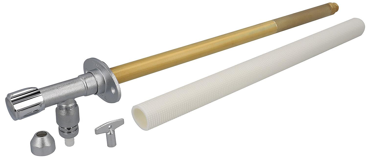 Schell Polar II frost-proof external wall fitting, DN 15, with check valve and pipe aerator, wall thickness 200-500 mm