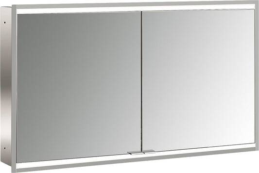 Armoire de toilette encastrée Emco Prime2 Facelift 1200 LED, 1204 x 727 x 152 mm, 2 portes, aluminium/miroir