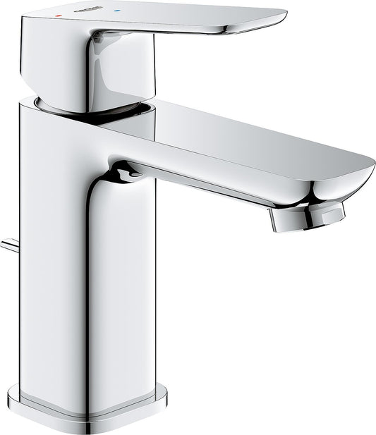Grohe Cubeo S-Size basin mixer, center position, cold, projection 106 mm, chrome, with waste fitting