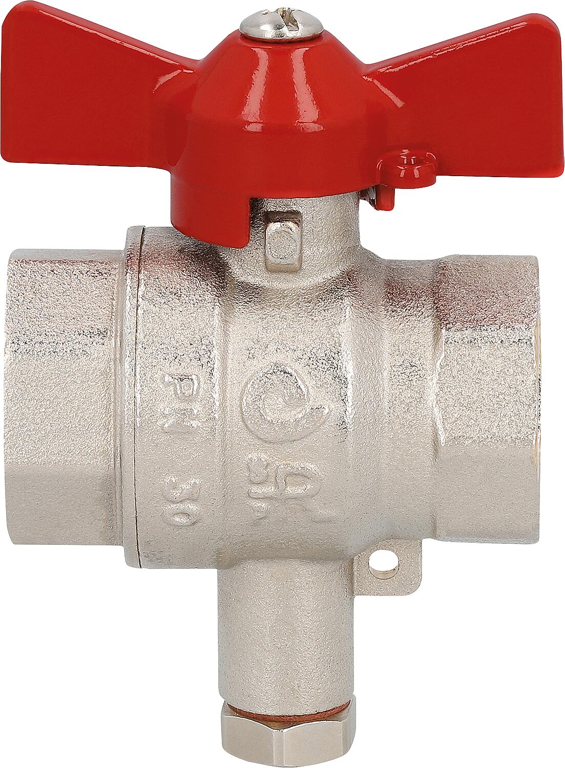 Vanne à bille, filetage femelle x filetage femelle, avec connexion de capteur M10x1