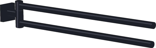 Elean nero 2-arm towel rail, brass/black
