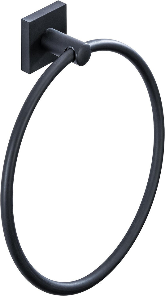 Elean nero black brass towel ring