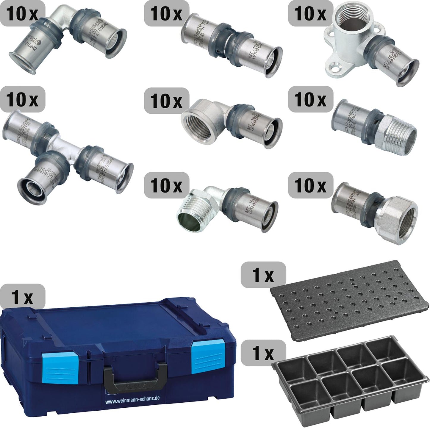 Multitubo fitting case, 80 pieces, D=20mm in WS XL-Boxx