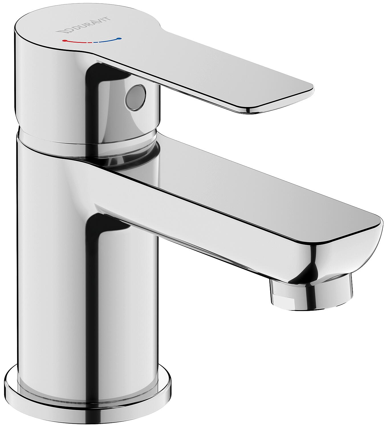 Waschtischmischer Duravit D-Code S ohne Ablaufgarnitur Mittelstellung kalt chrom