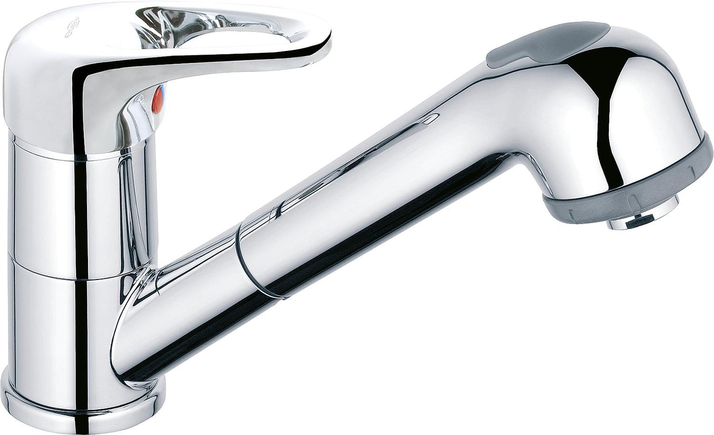 Kitchen mixer Top II with pull-out spray head, 186 mm projection, chrome-plated