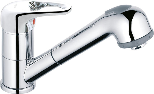 Mitigeur de cuisine Top II avec douchette extractible, saillie de 186 mm, chromé