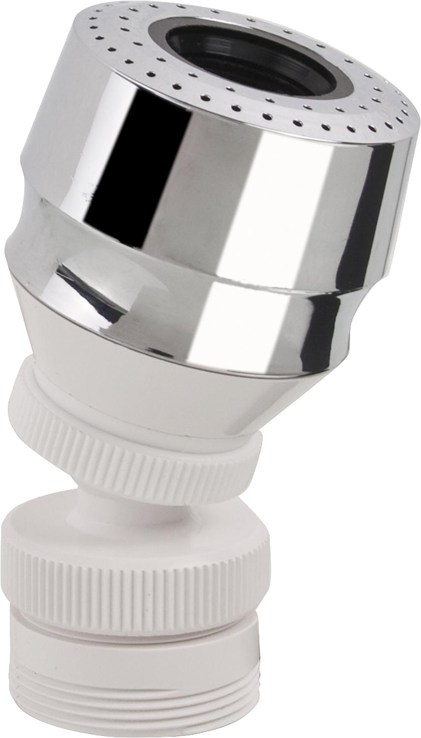 Régulateur à rotule Pearl Jet avec adaptateur M22/M24 blanc/chrome