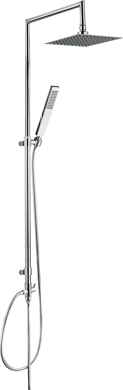 Brause-System Square Stabhandbrause + Kopfbrause 200x200 mm chrom