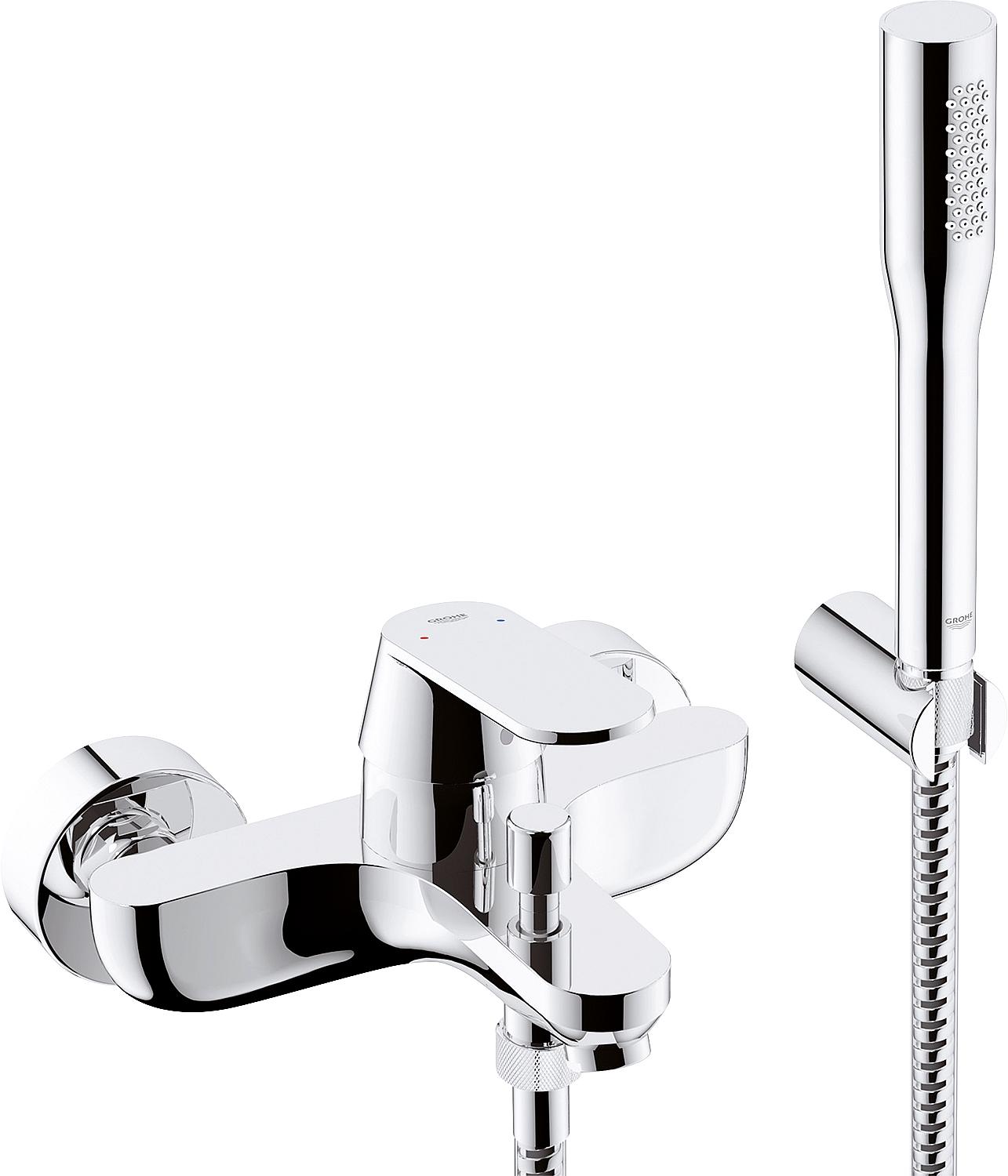 Grohe Eurosmart Cosmopolitan bath mixer set with Euphoria Cosmopolitan hand shower, chrome