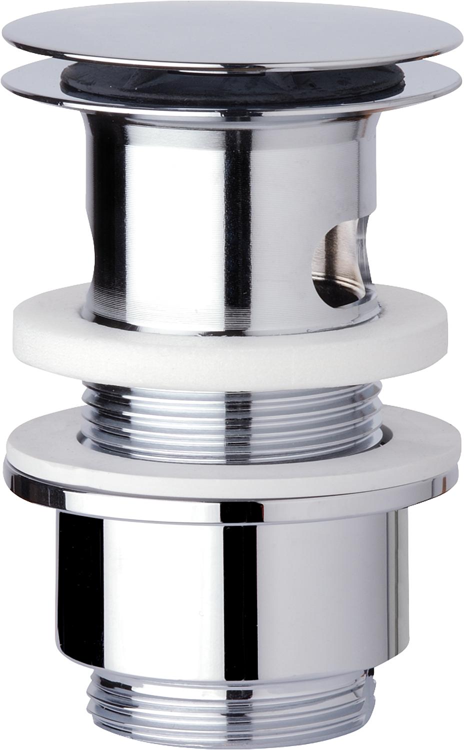 Vanne à tige Klicker sans trop-plein DN 32 (1 1/4"), avec grande plaque de recouvrement 63 mm
