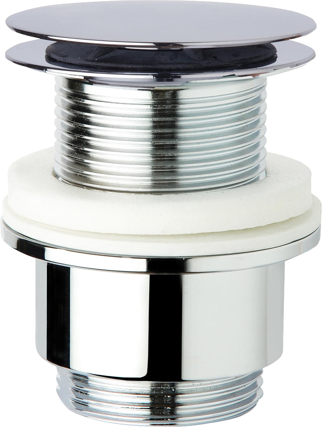Vanne à tige Klicker sans trop-plein DN 32 (1 1/4"), avec grande plaque de recouvrement 63 mm