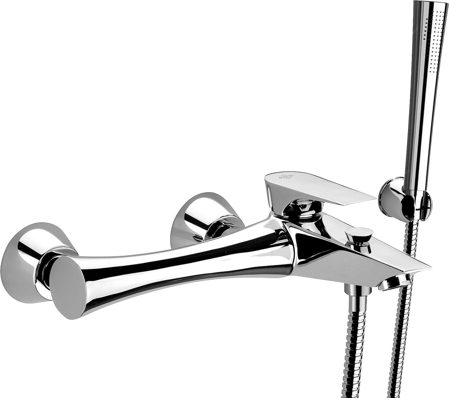 Ensemble mitigeur de bain à poser Diva avec douchette, saillie de 205 mm, chromé