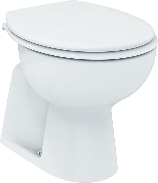 Ideal Standard Eurovit floor-standing, deep-flush toilet with internal vertical outlet, dimensions (W x H x D): 360 x 390 x 540 mm