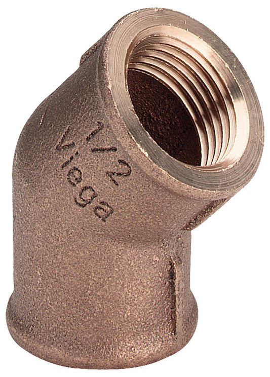 Red brass threaded fitting, 45° elbow, type 3120, 1" I/I