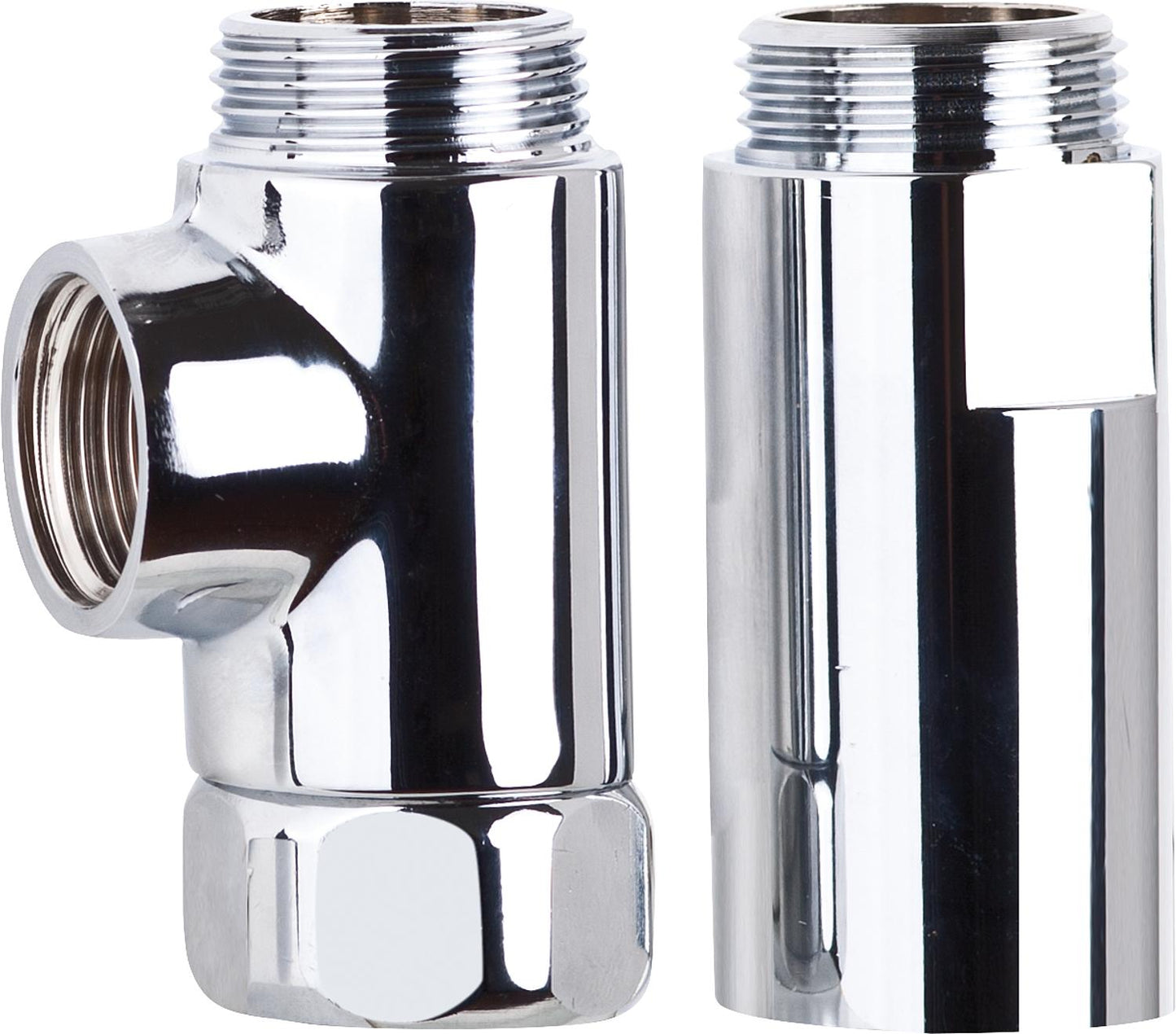Pièce en T SCHELL et entretoise avec écrou union chromé 3/4"