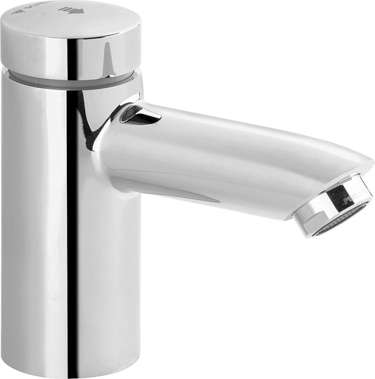 Schell Petit SC self-closing pedestal valve, 98 mm projection, chrome