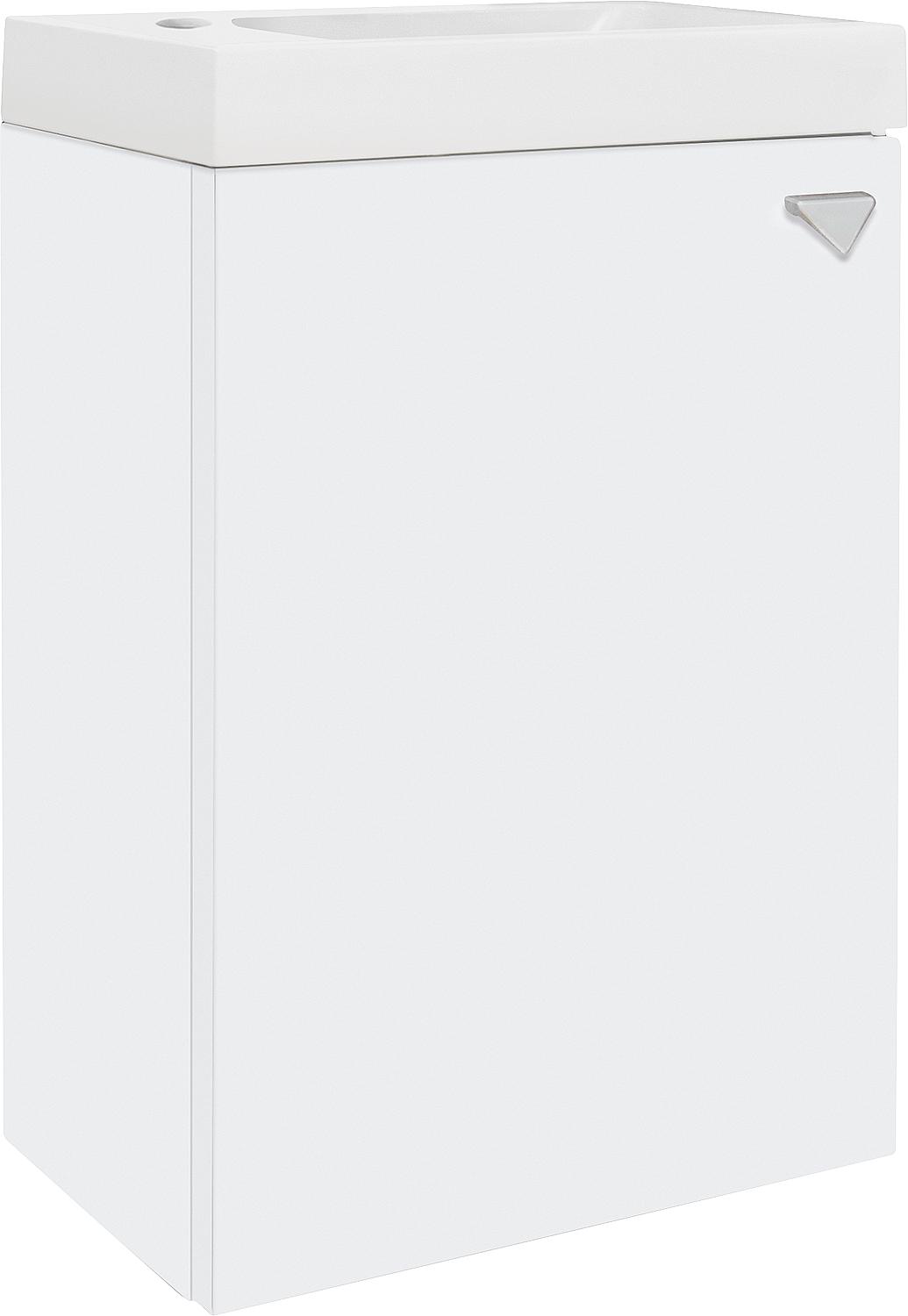 Meuble de cuisine WTU+Mineral en fonte WT ELYP, 1 porte, finition graphite brillante, charnière à gauche, 400 x 609 x 220 mm