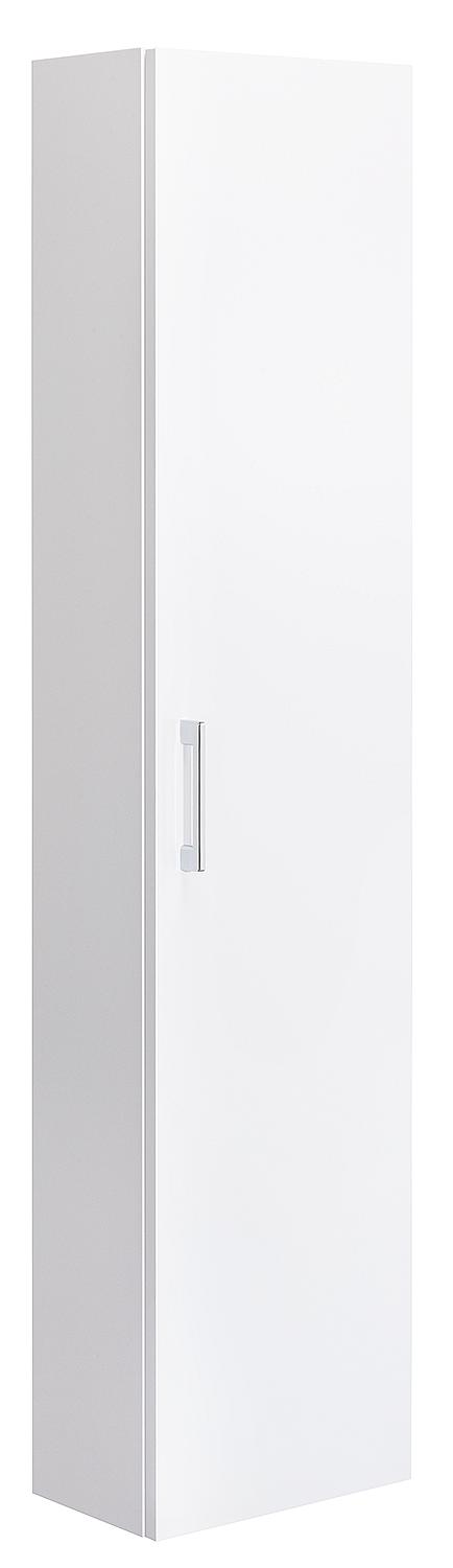 Tall cabinet series EMIRA, ESTRA, EMPI ELISA, 1 door, white high gloss, hinged on the left, 350x1500x208 mm
