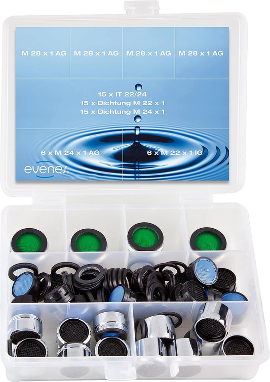 Coffret de service Evenes avec différents embouts mélangeurs 22/24/28 avec repère de test