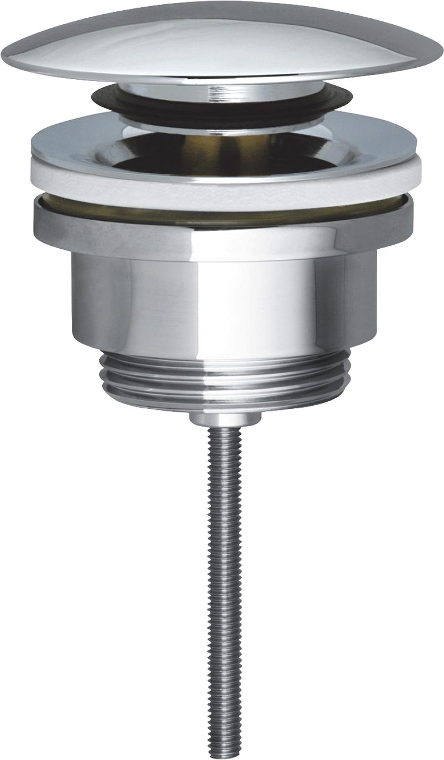 Robinet à tige en laiton chromé de 1 1/4" pour lavabo et bidet avec fonction clic