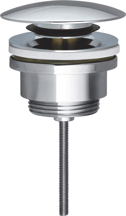 Robinet à tige en laiton chromé de 1 1/4" pour lavabo et bidet avec fonction clic
