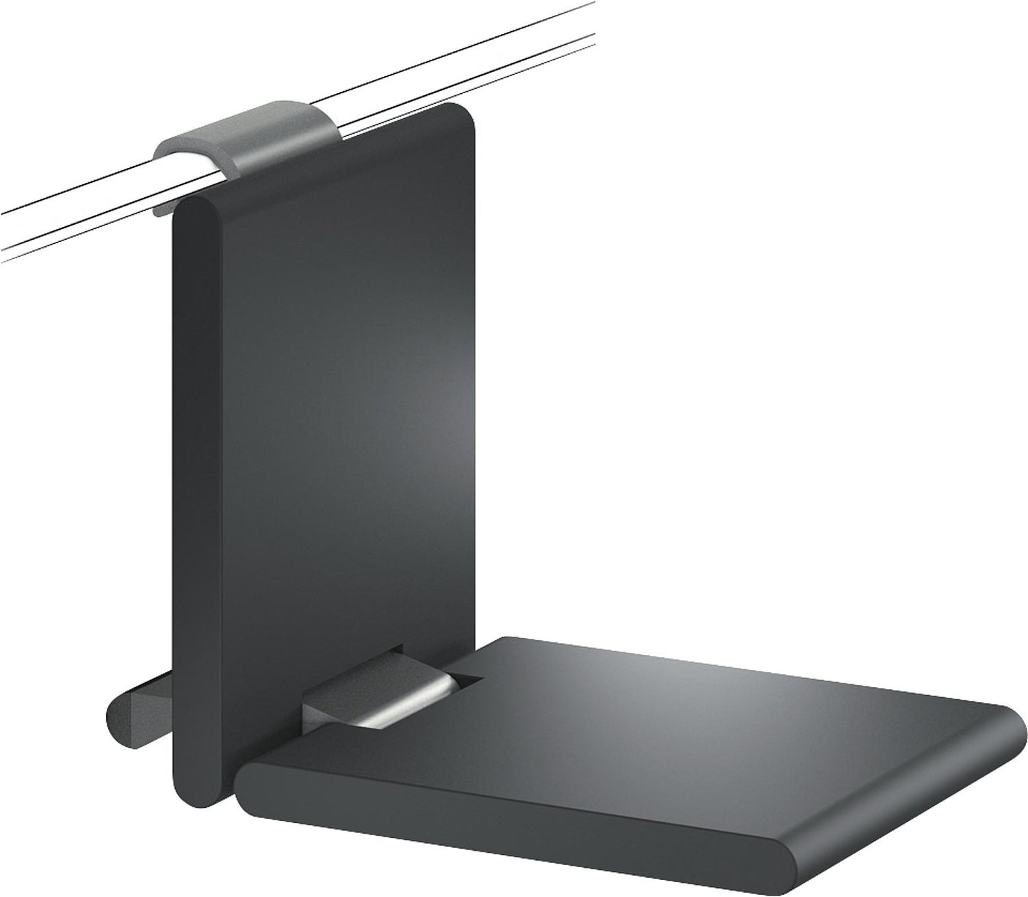 Cavere series folding seat made of aluminum, anthracite metallic 95, foldable, WxDxH: 450x563x410mm